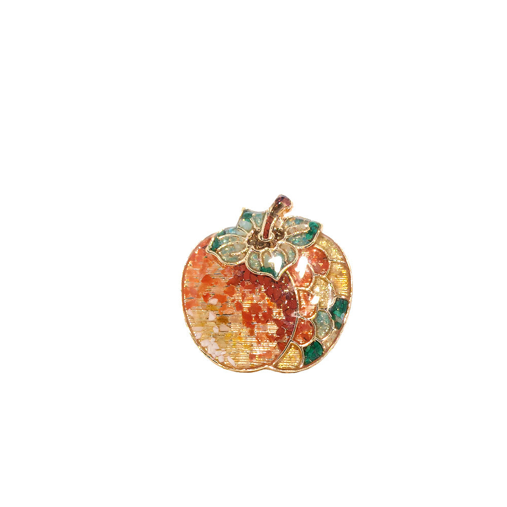 Color Stone Inlay Brooch – Prosperous Persimmon