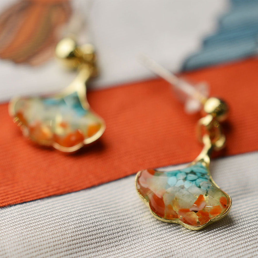 Color Stone Inlay Earrings – Plum Cloud