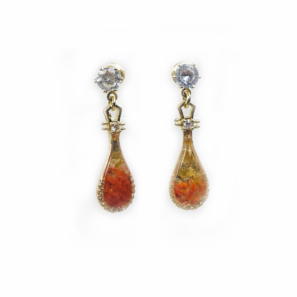 Color Stone Inlay Studs – Pipa Lute, Vibrant Red