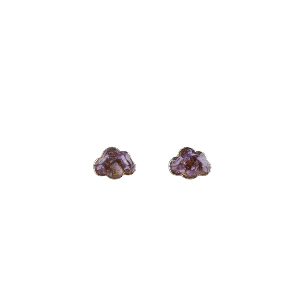 Color Stone Inlay Earrings – Plum Cloud