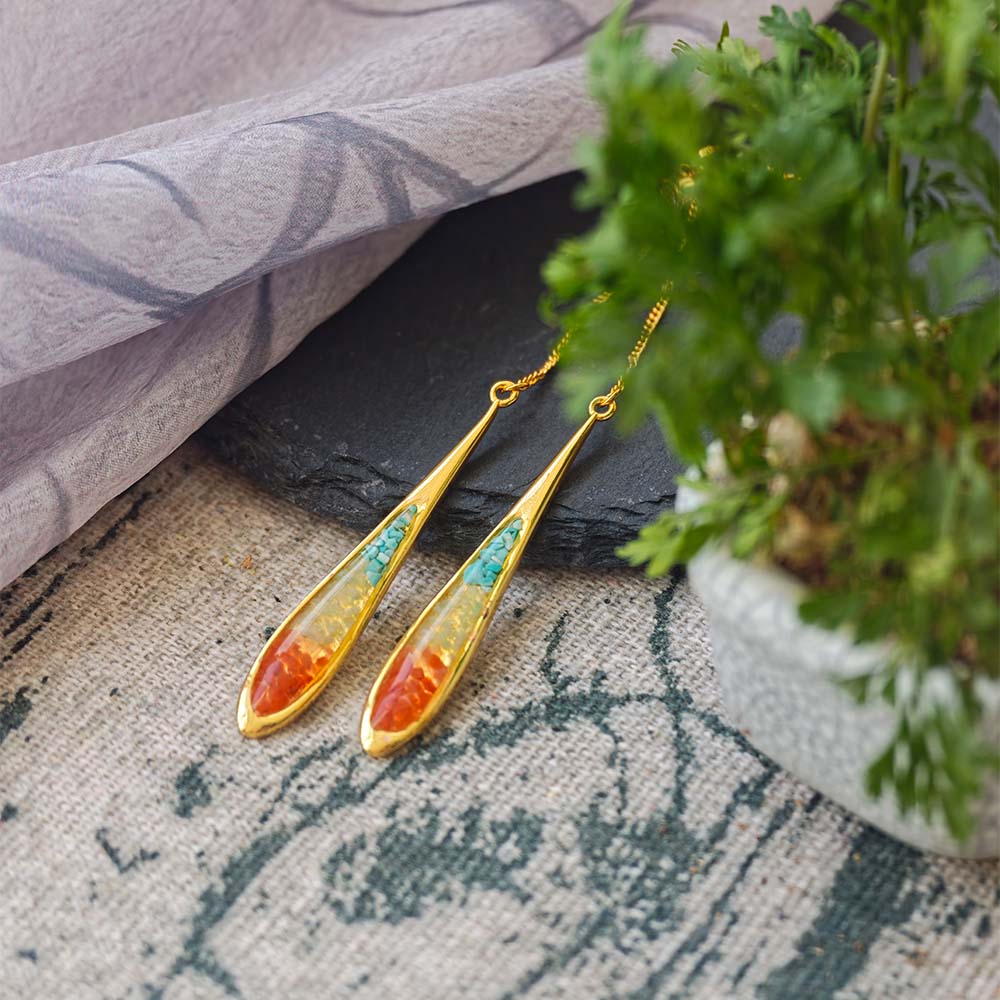 Dunhuang Red Nanhong Teardrop Earrings