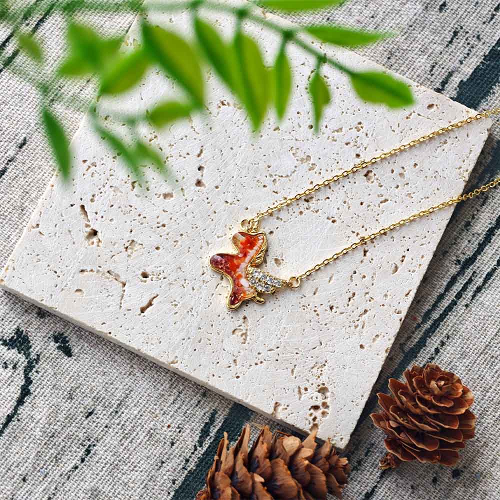 Color Stone Inlay Unicorn Necklace – Red & Prosperous Series