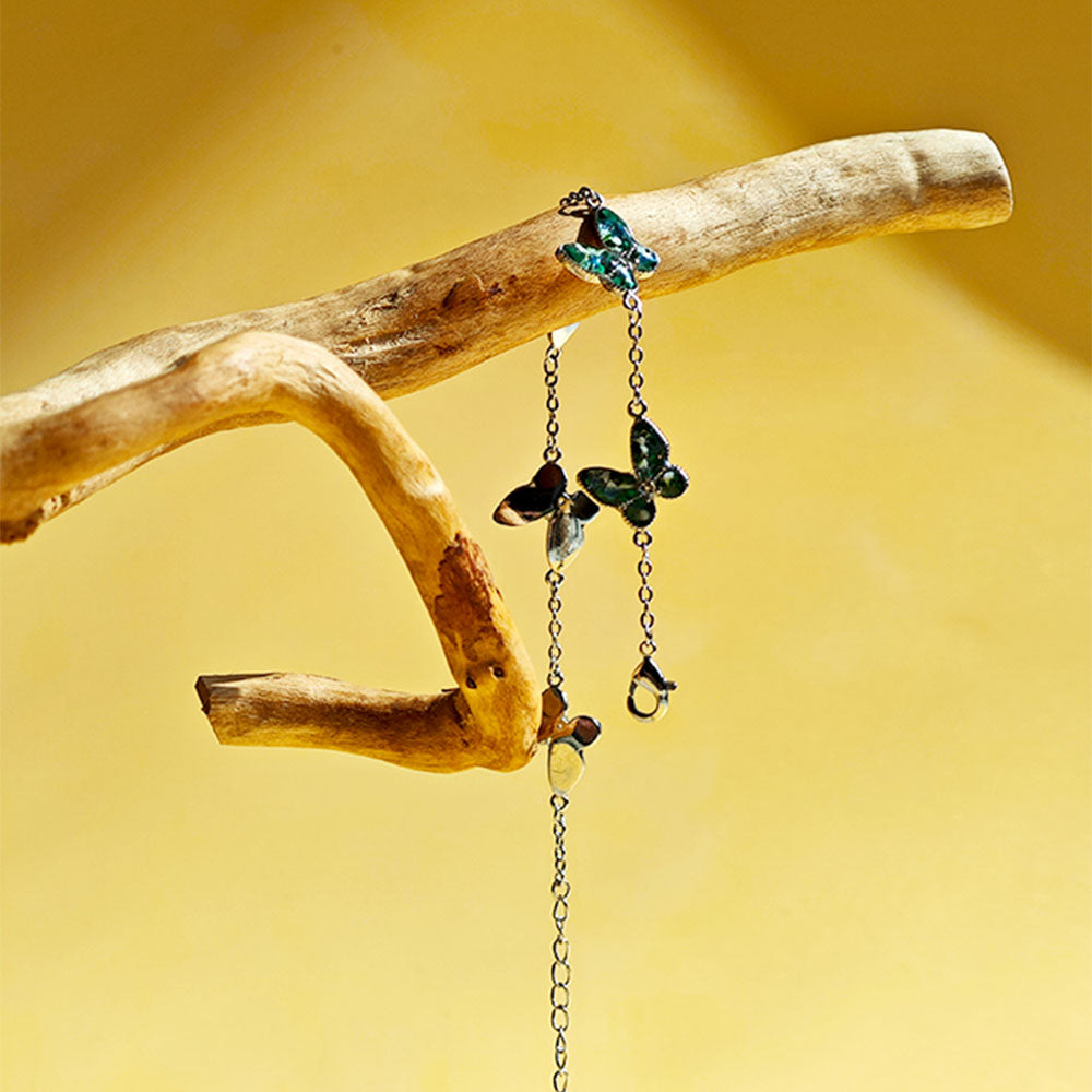 Color Stone Inlay Butterfly Bracelet – Jade Green Series