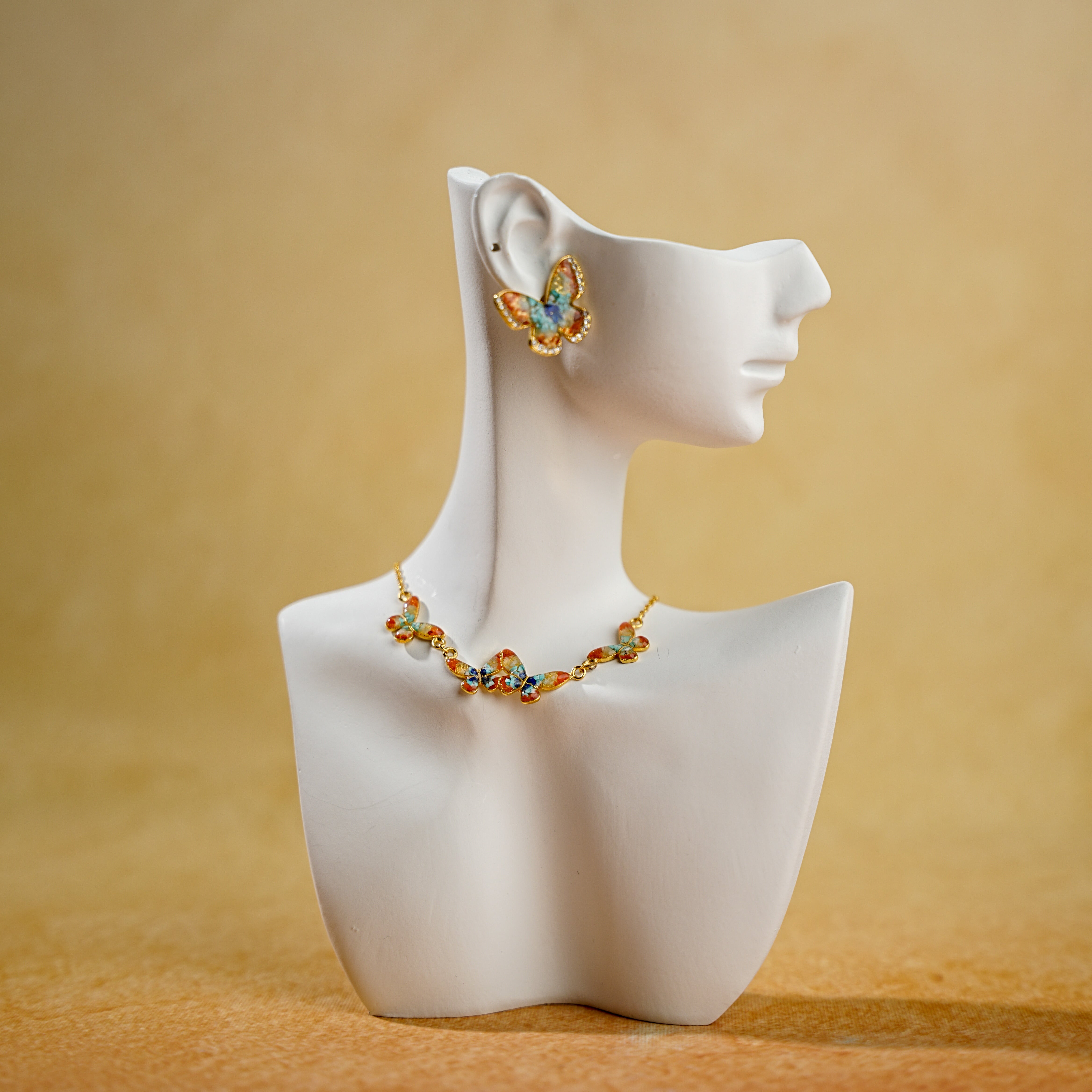 Butterfly Romance Butterfly Stud Earrings + Necklace Set