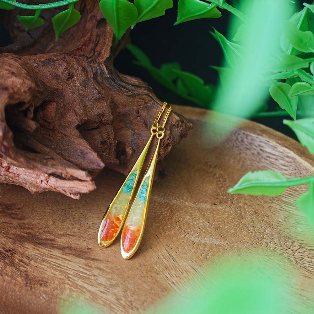 Dunhuang Red Nanhong Teardrop Earrings