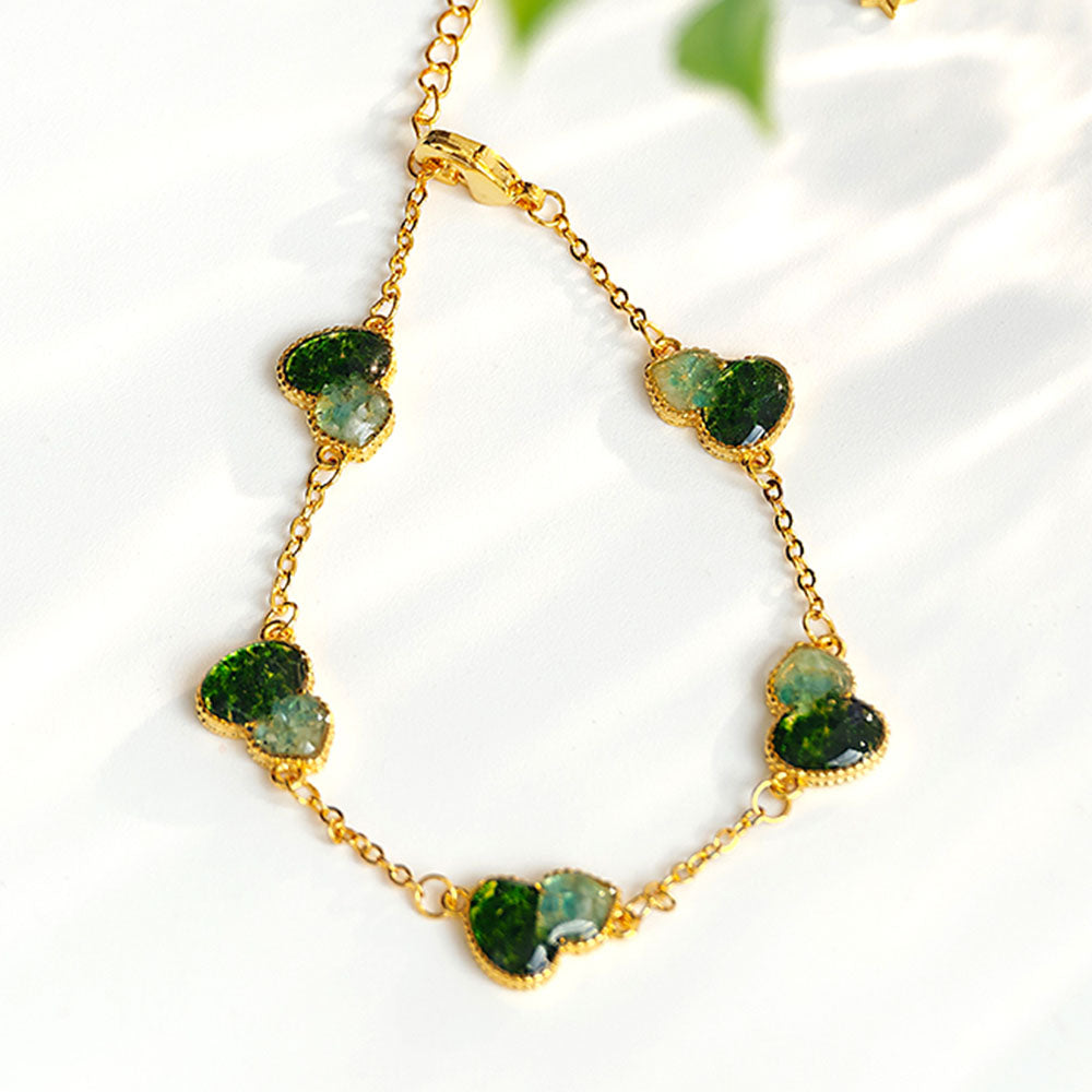 Color Stone Inlay Gourd Bracelet – Jade Green Series