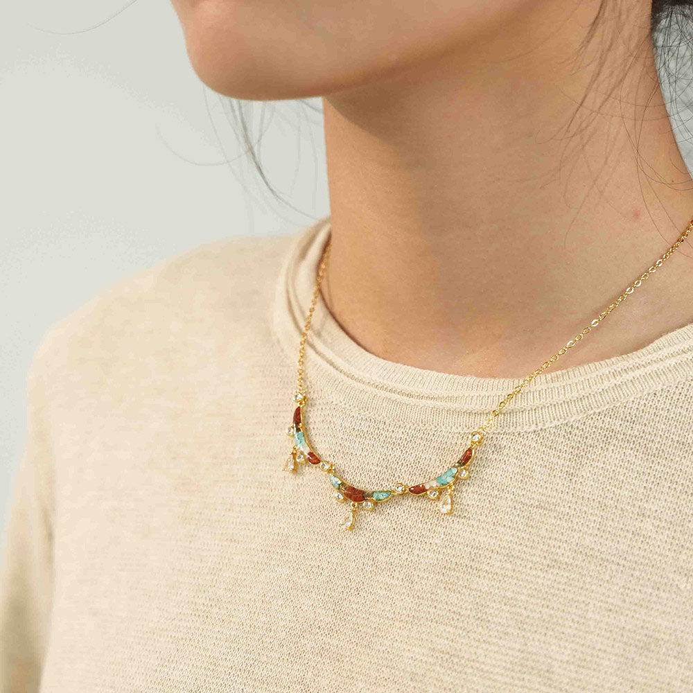 Color Stone Inlay Ying Luo Necklace – The King of Deer, Dunhuang Series