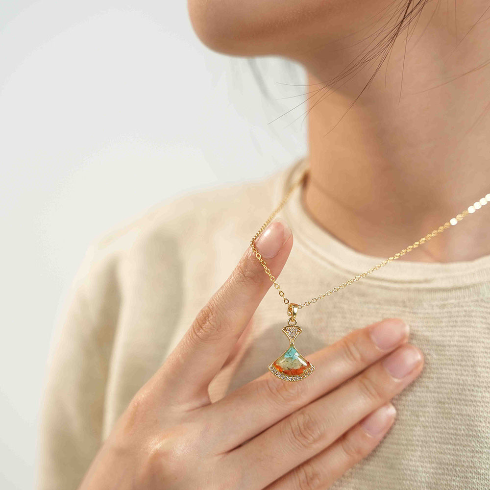 Color Stone Inlay Bell Necklace B – Dunhuang Color