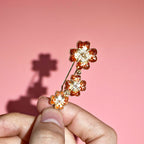 Colorful Stone Inlay Four-Leaf Clover Hair Clip