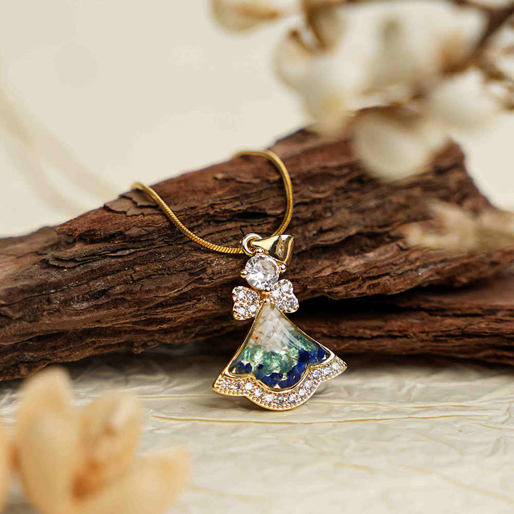 Color Stone Inlay Butterfly Necklace – Dunhuang Red