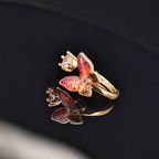 Color Stone Inlay Ring: Prosperous Series Butterfly Design B