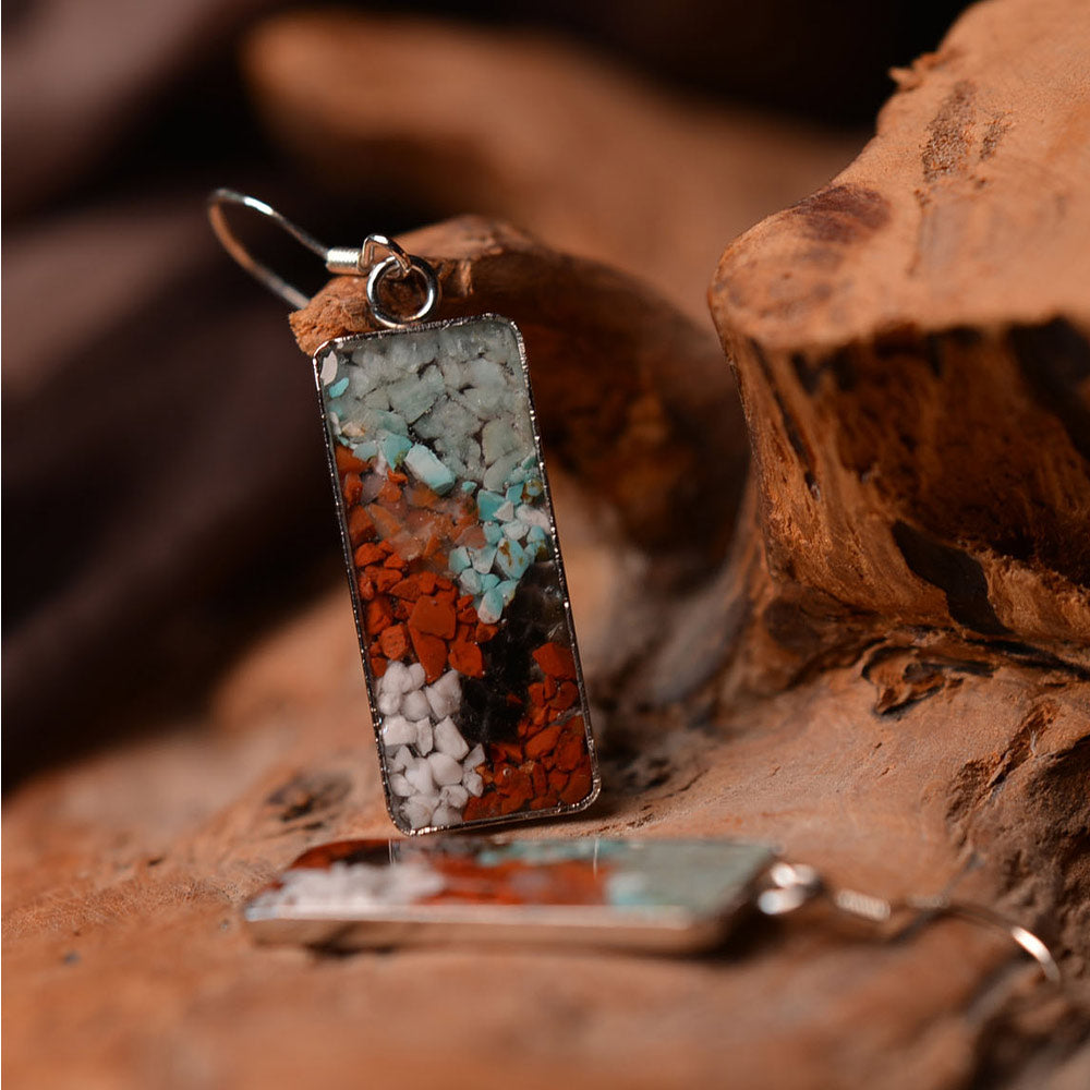 Color Stone Inlay Earrings – Deer King, Dunhuang Series