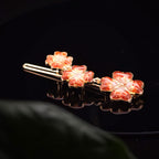 Colorful Stone Inlay Four-Leaf Clover Hair Clip