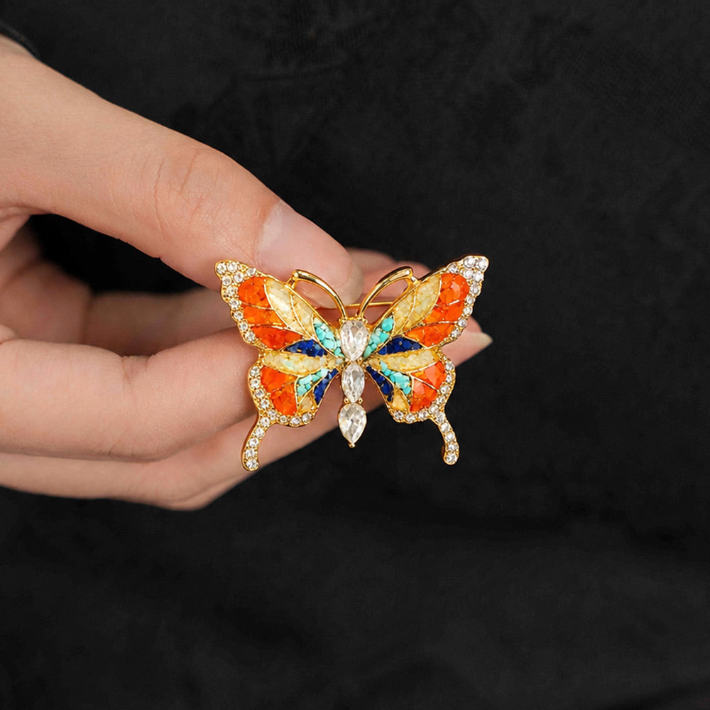 Luminous Butterfly Shadow Dunhuang Metamorphosis Brooch + Ring Bundle