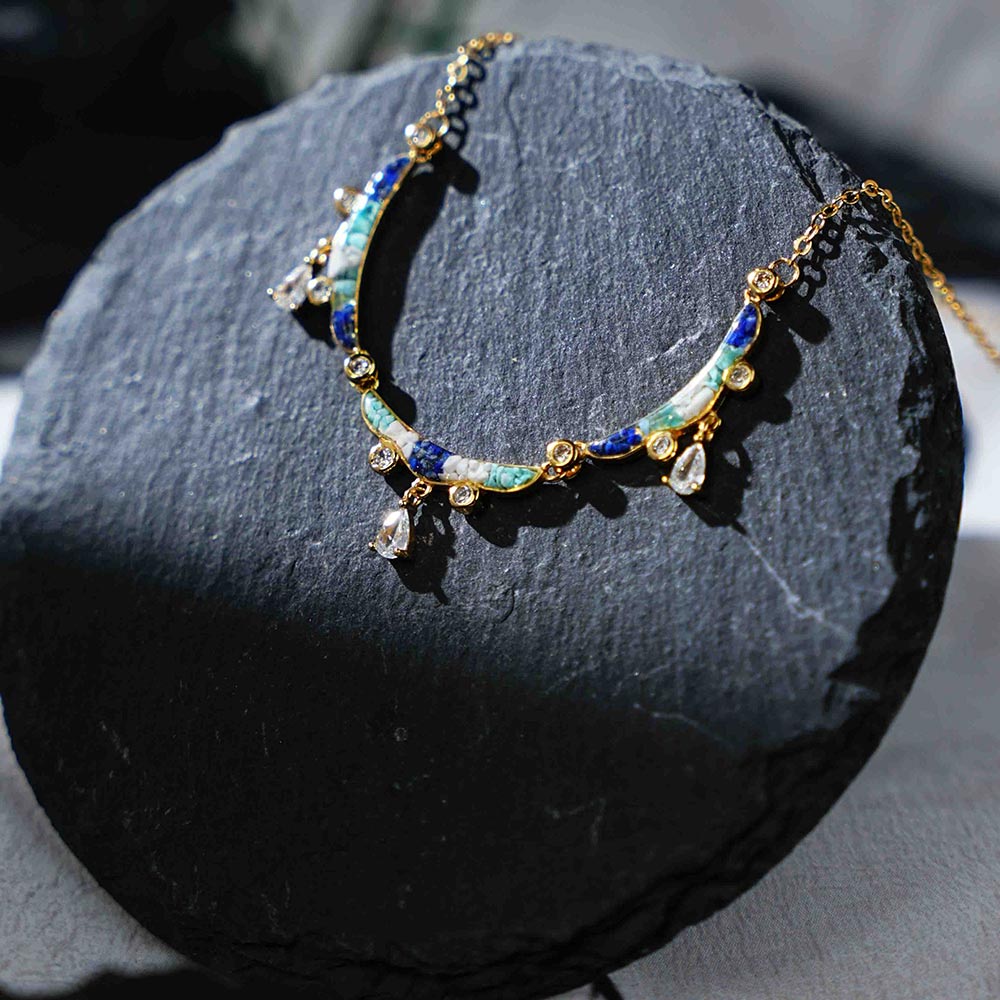 Color Stone Inlay Ying Luo Necklace – Dunhuang Goddess, Bodhisattva Series