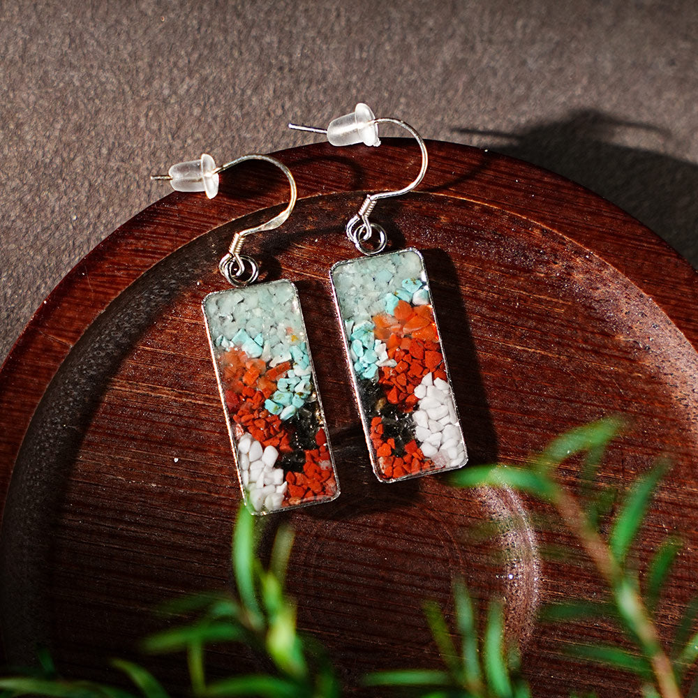 Color Stone Inlay Earrings – Deer King, Dunhuang Series
