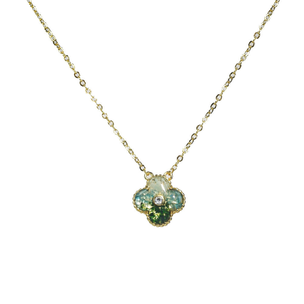 Double-Sided Clover Necklace – Verdant Green