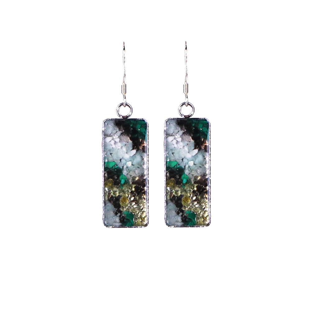 Color Stone Inlay Drop Earrings – Huacheng Yupan Series, Dunhuang Edition