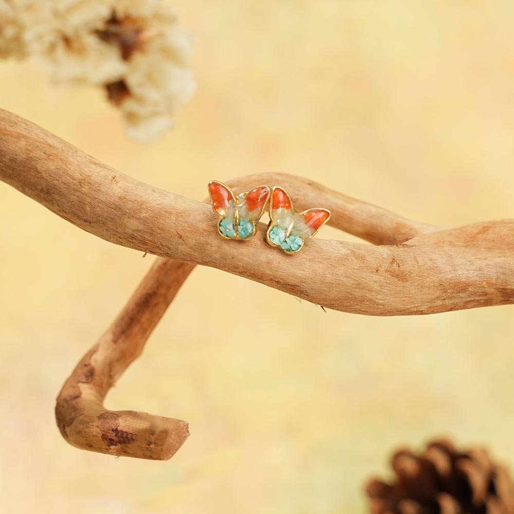 Dancing Butterfly in Rosy Dunhuang Glow Butterfly Waltz Necklace & Ring Bundle