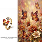 Color Stone Inlay Ring: Prosperous Series Butterfly Design B