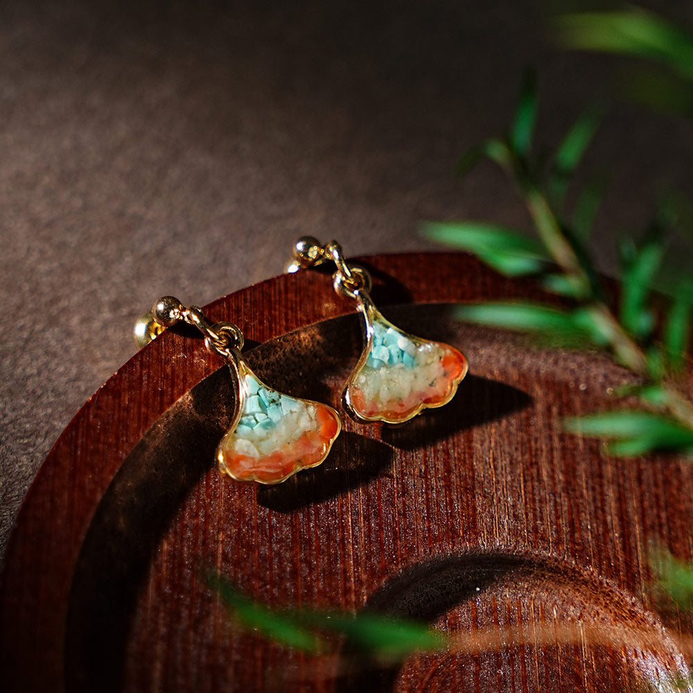 Color Stone Inlay Earrings – Plum Cloud