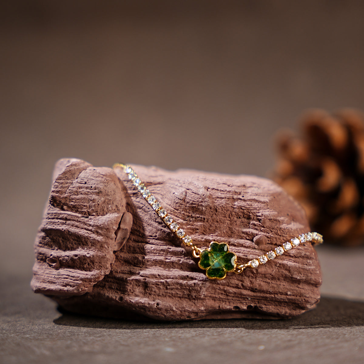 Bracelet – Four-Leaf Clover C, Jade Green Series