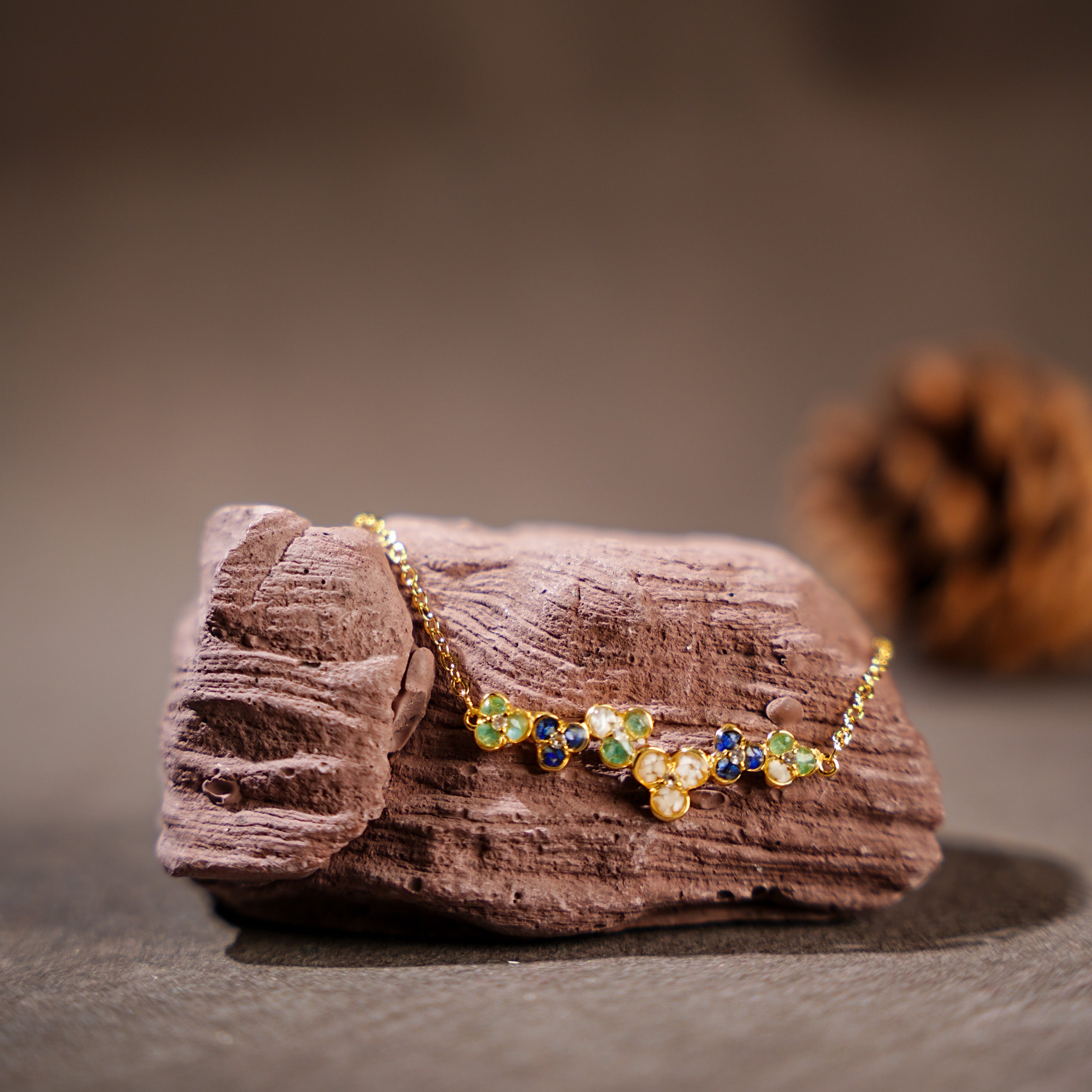 Bracelet: Plum Blossom Jadeite Green Gradient Series