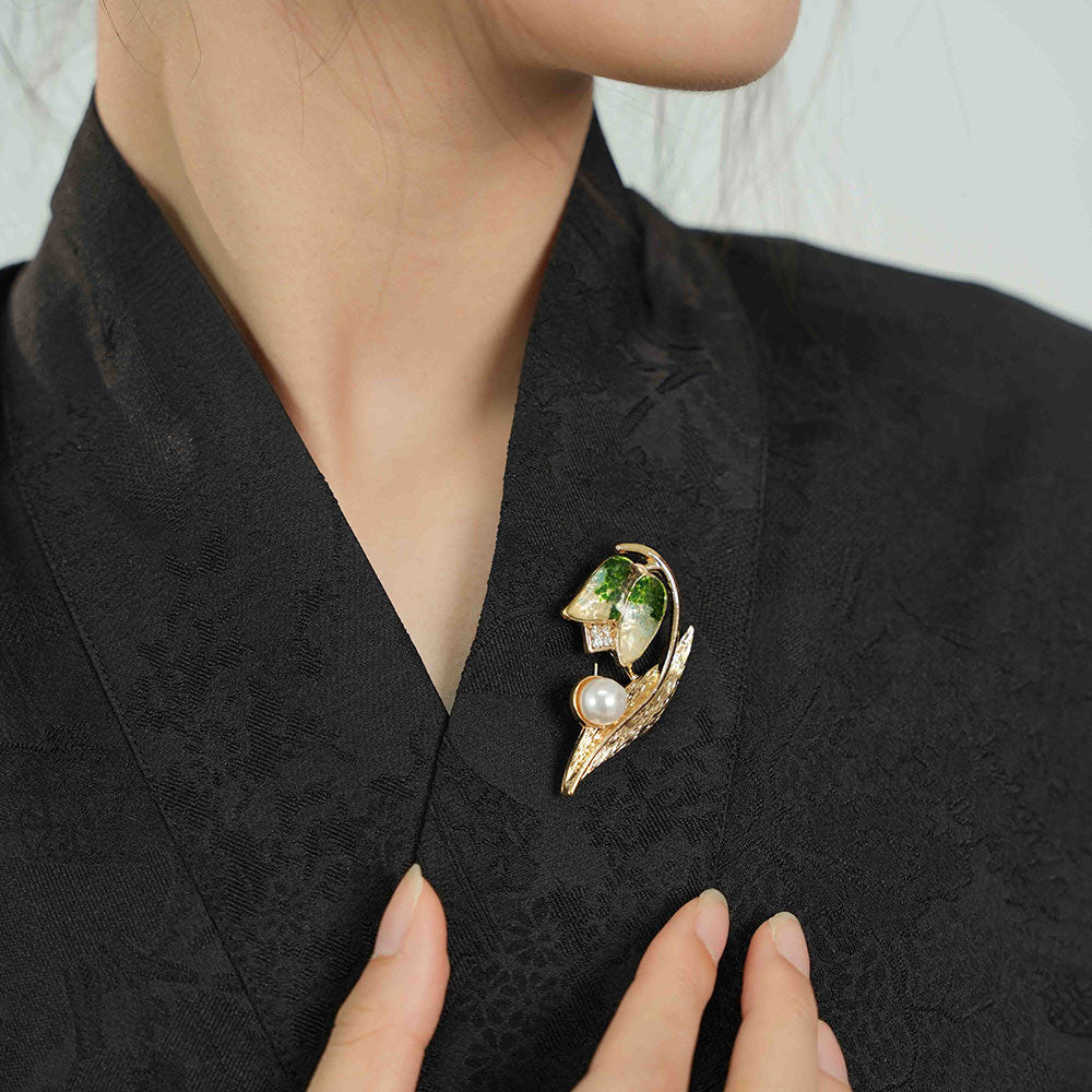 Dunhuang-Colored Rising Sun East Brooch Inlaid with Colored Stones