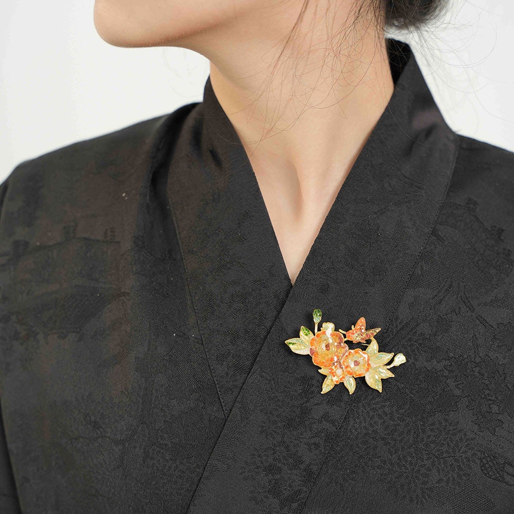 Color Stone Inlay Peony Brooch – Prosperity Bloom