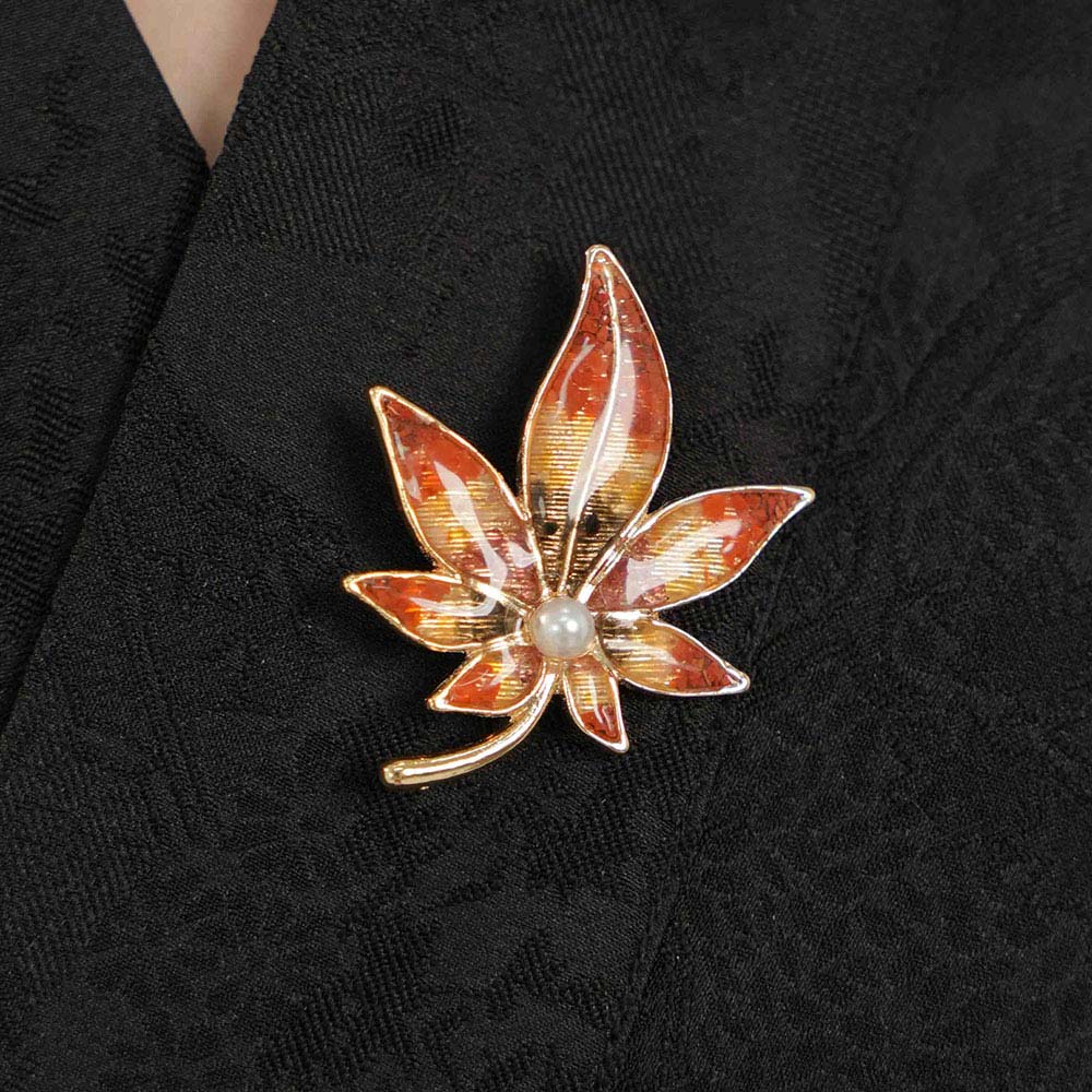 Color Stone Inlay Maple Leaf Brooch – Series