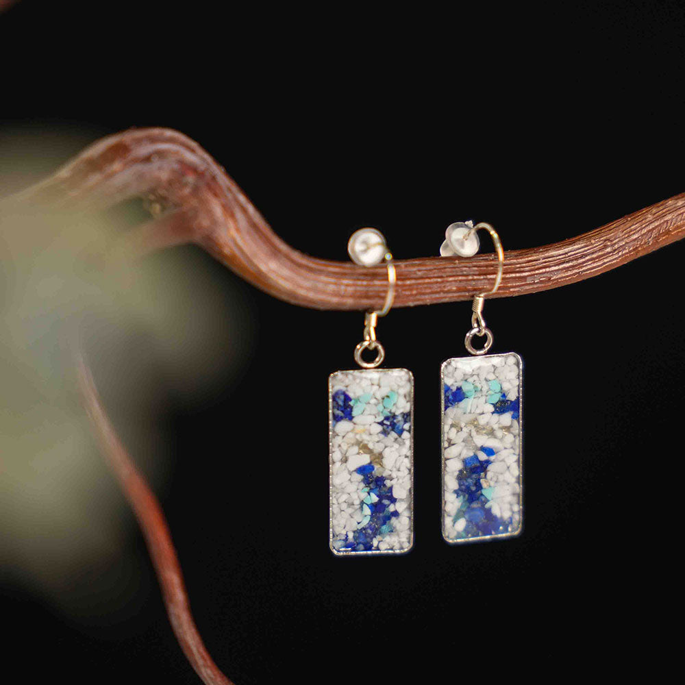 Color Stone Inlay Earrings: Beauty Bodhisattva Series, Dunhuang Style