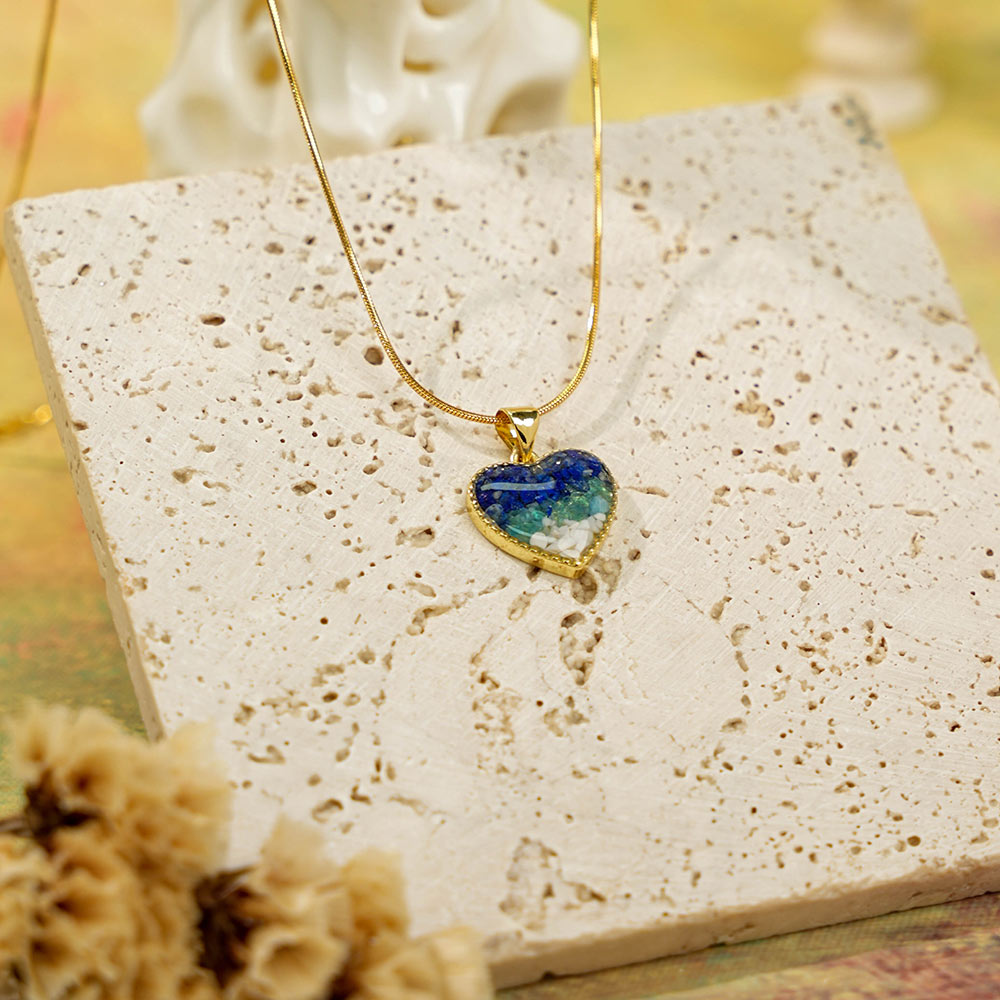 Heart Necklace – Blue & White Type B