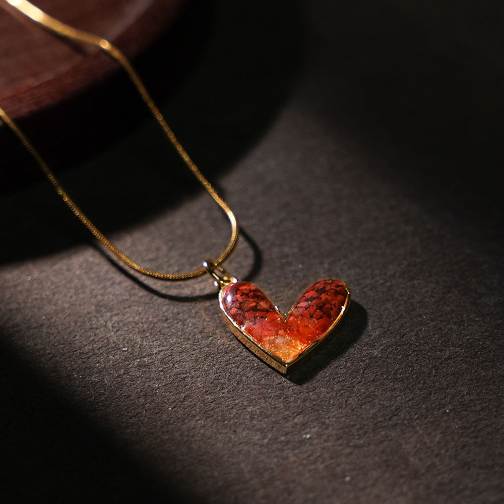 Necklace – Heart B, Vibrant Red