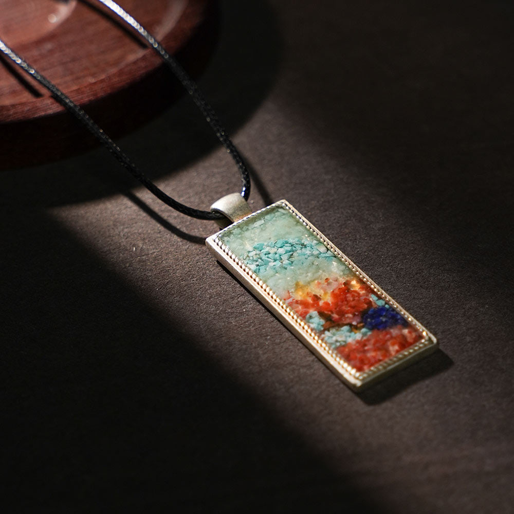 Rectangular South Red Necklace Dunhuang Red Edition