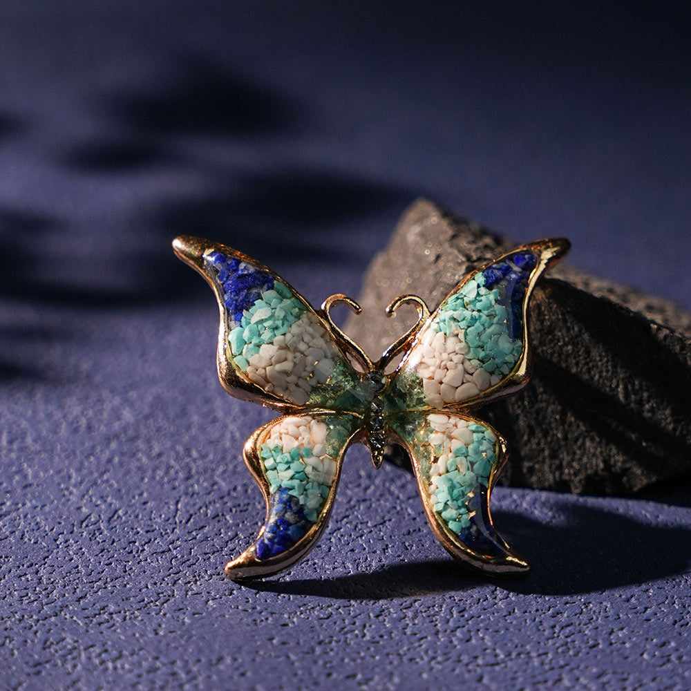 Blue & White Butterfly Brooch