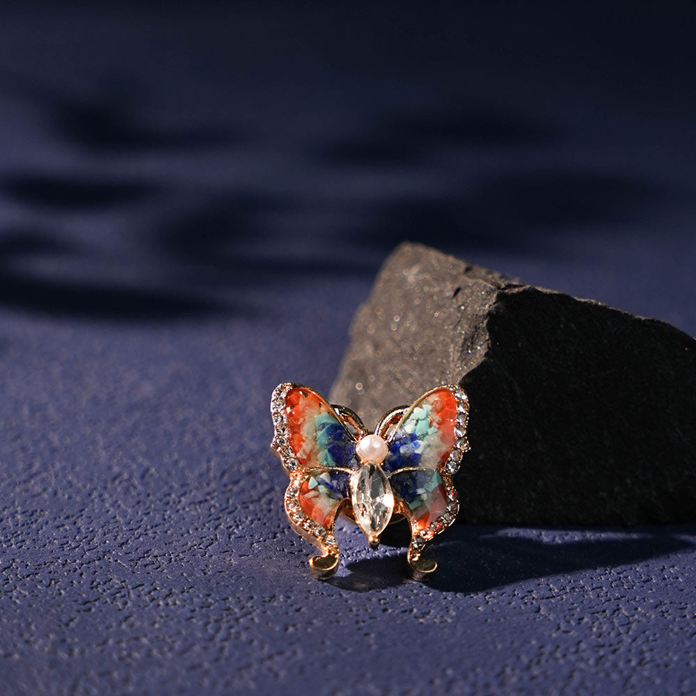 Dunhuang Color Pearl Butterfly Brooch