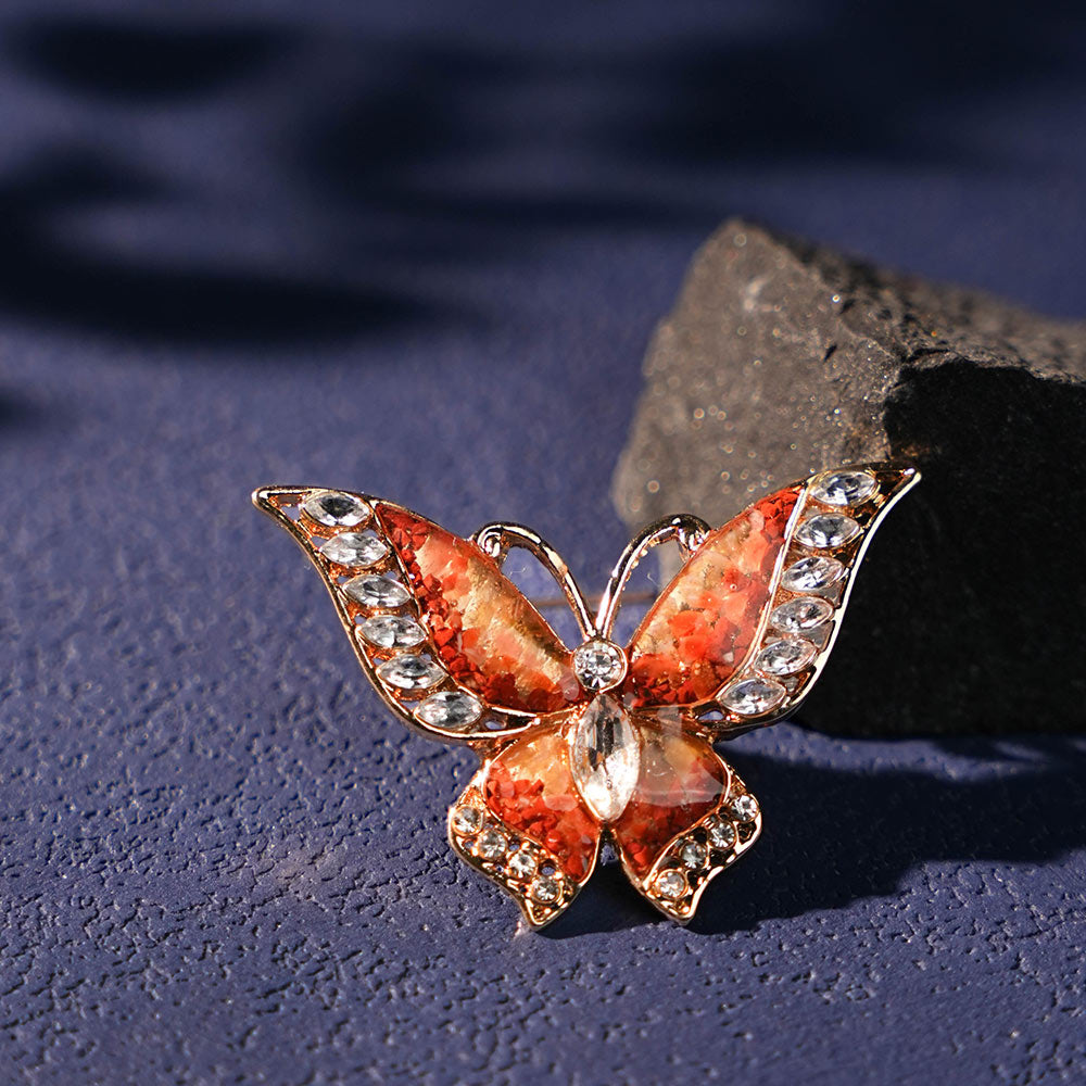 Exquisite Red  Flying Butterfly Brooch