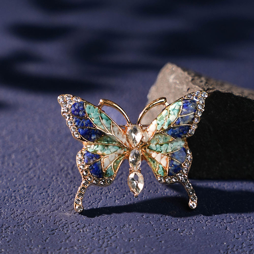 Blue & White Butterfly Brooch
