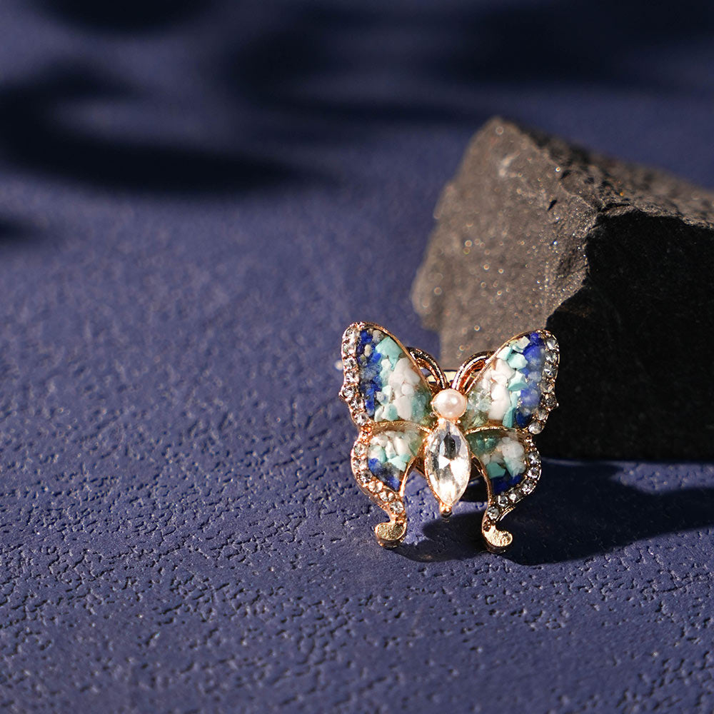 Blue & White Butterfly Brooch