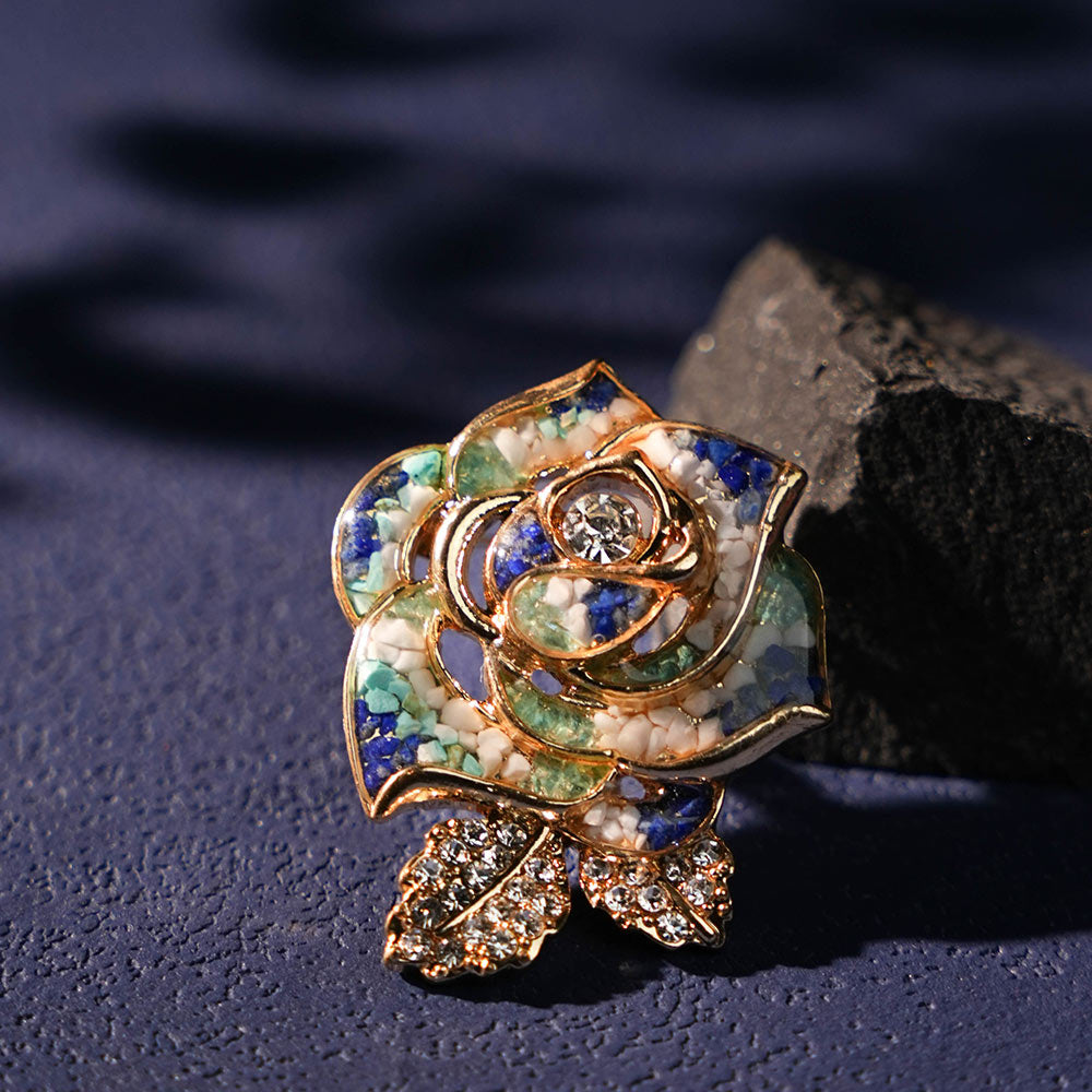 Camellia Brooch – Blue & White Series