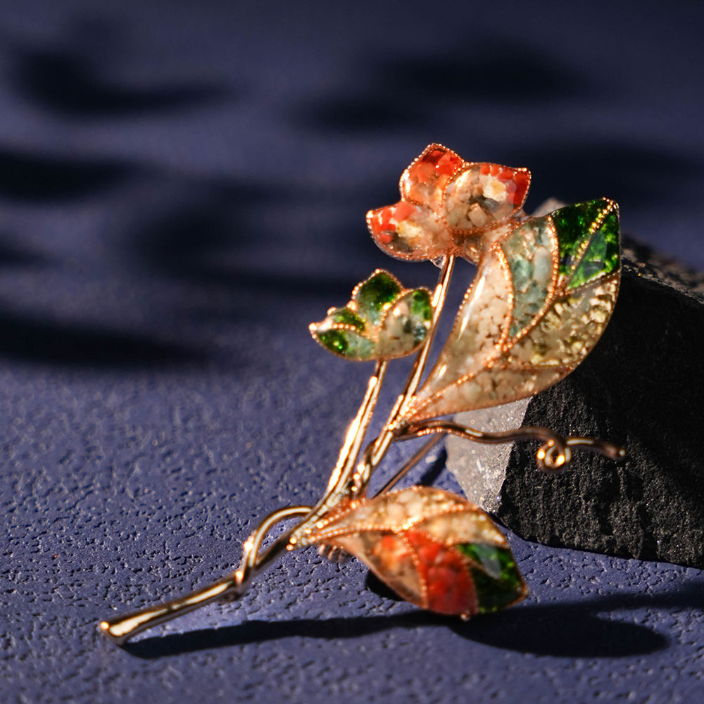 Floral Branch Brooch – Spring Gradient Series