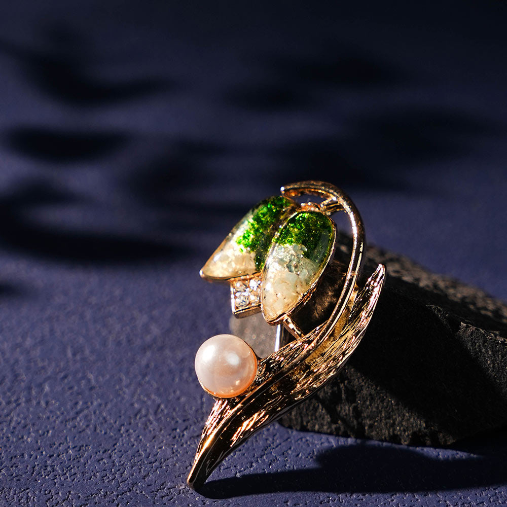 Green Tulip Brooch