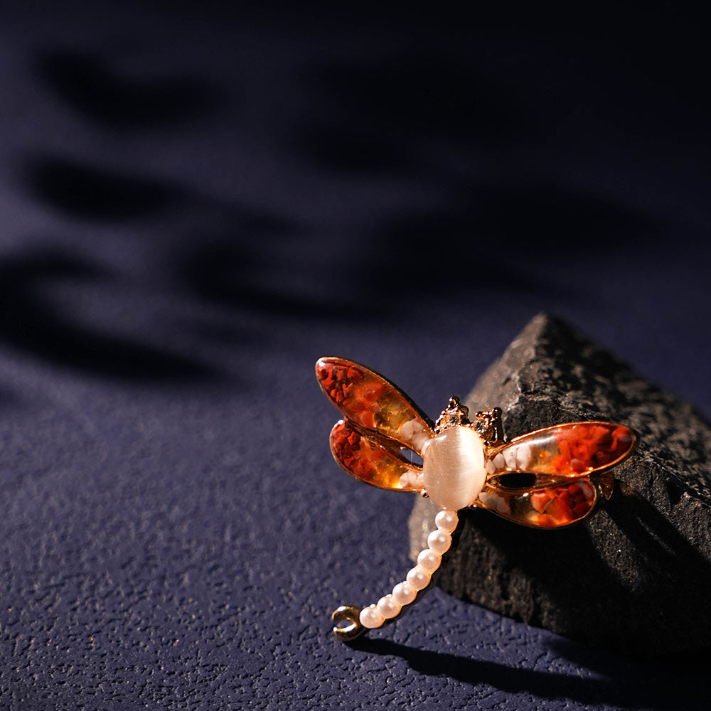 Brooch Dragonfly, Prosperous Red