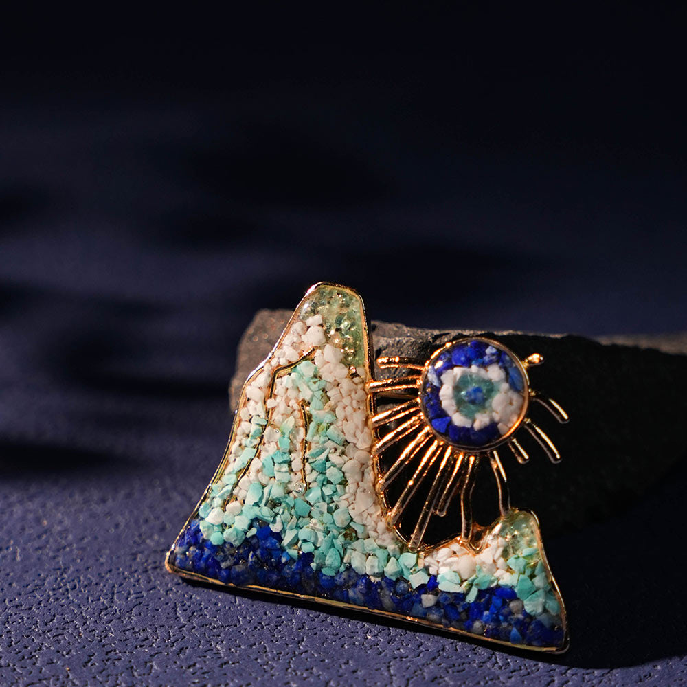 Dunhuang-Colored Rising Sun East Brooch