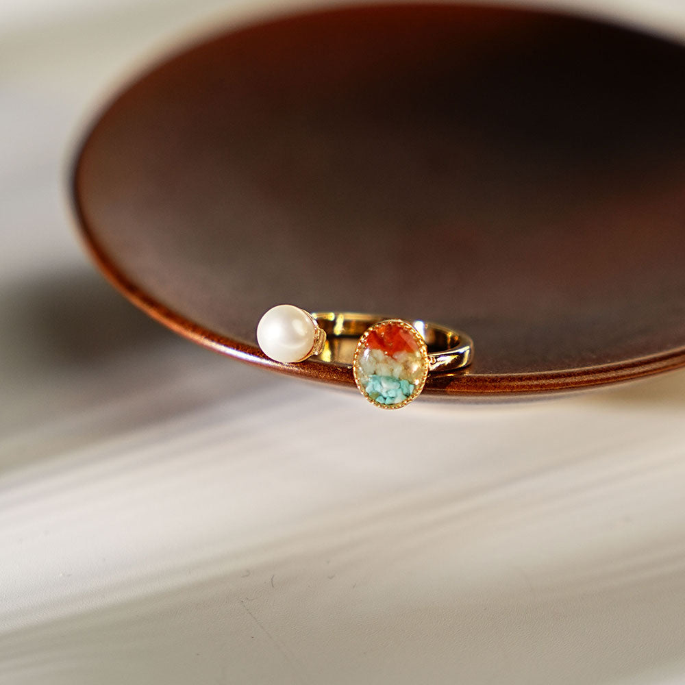 Oval Pearl Ring – Dunhuang Color Series