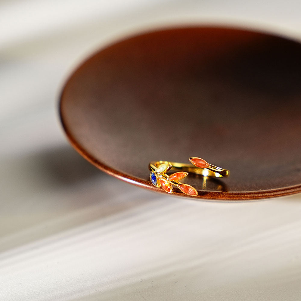 Dunhuang-Colored Olive Branch Ring
