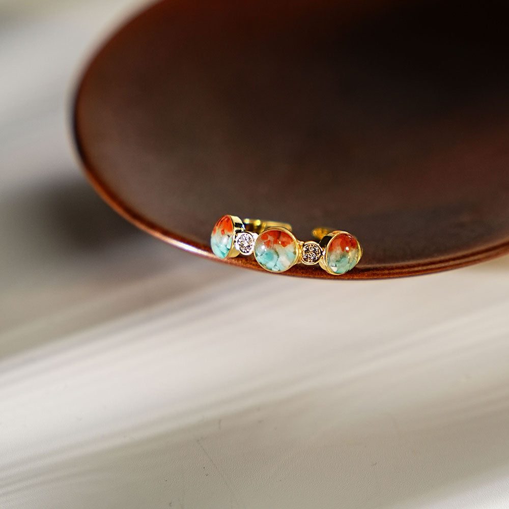 Round Bead Ring – B Style, Dunhuang Red Series