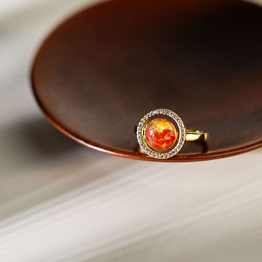 Red Prosperous Big Round Bean Ring