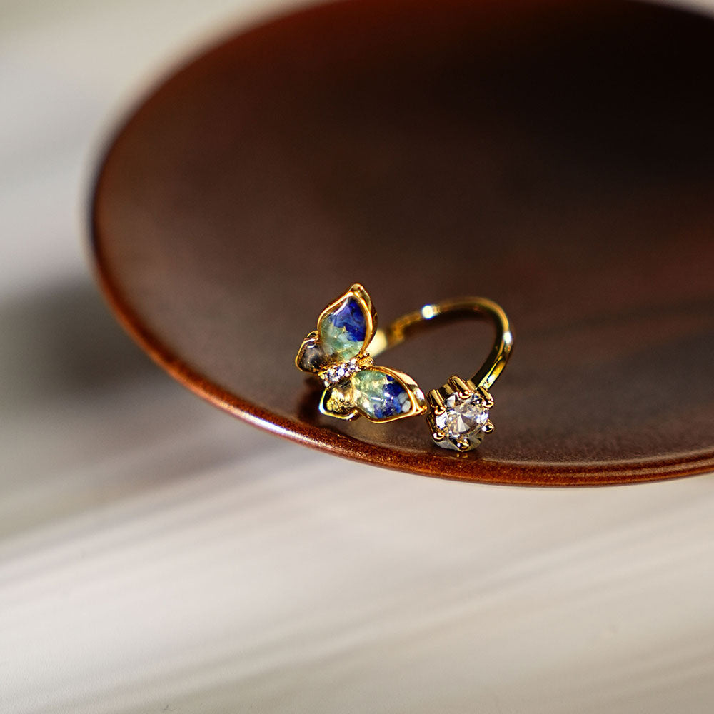 Royal Blue Gradient Butterfly Ring