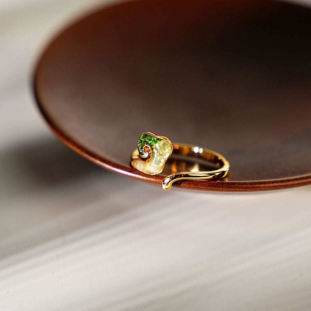 Jade Green Auspicious Cloud Open Ring